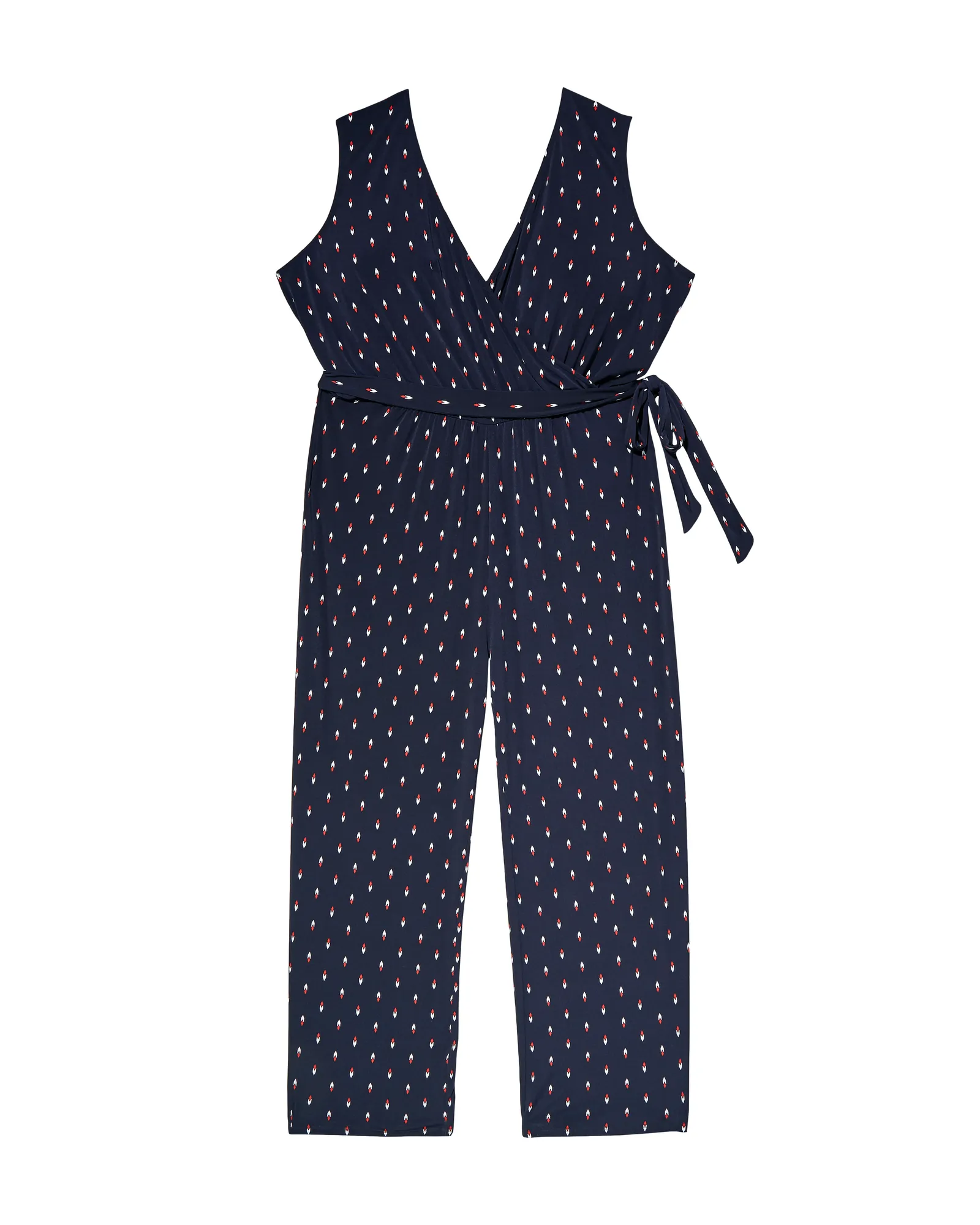 Frisco Sleeveless Knit Jumpsuit | Navy / White