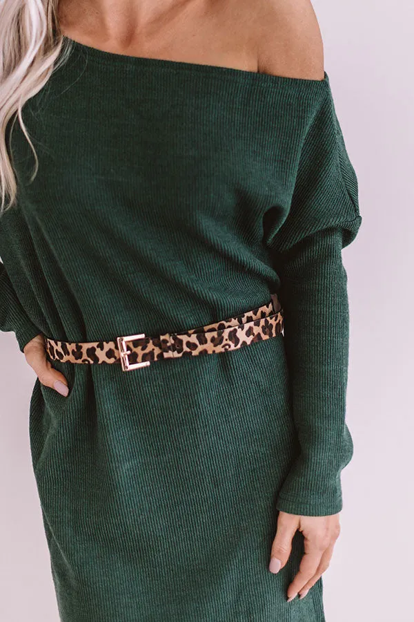 Girls Weekend Sweater Dress In Hunter Green