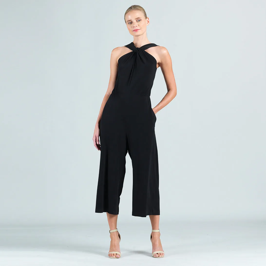 Grecian Halter Pocket Jumpsuit - Black - Final Sale!