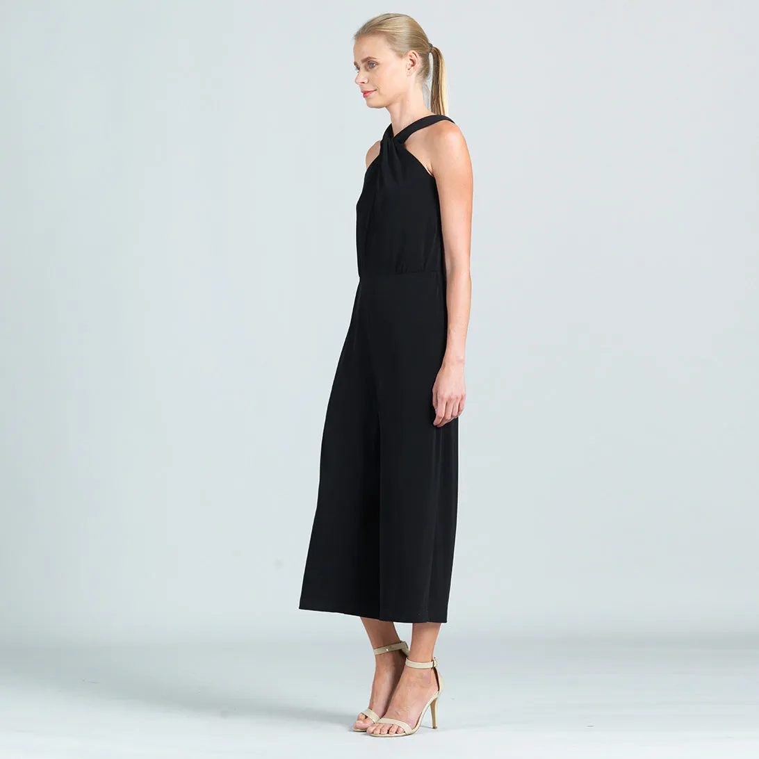 Grecian Halter Pocket Jumpsuit - Black - Final Sale!