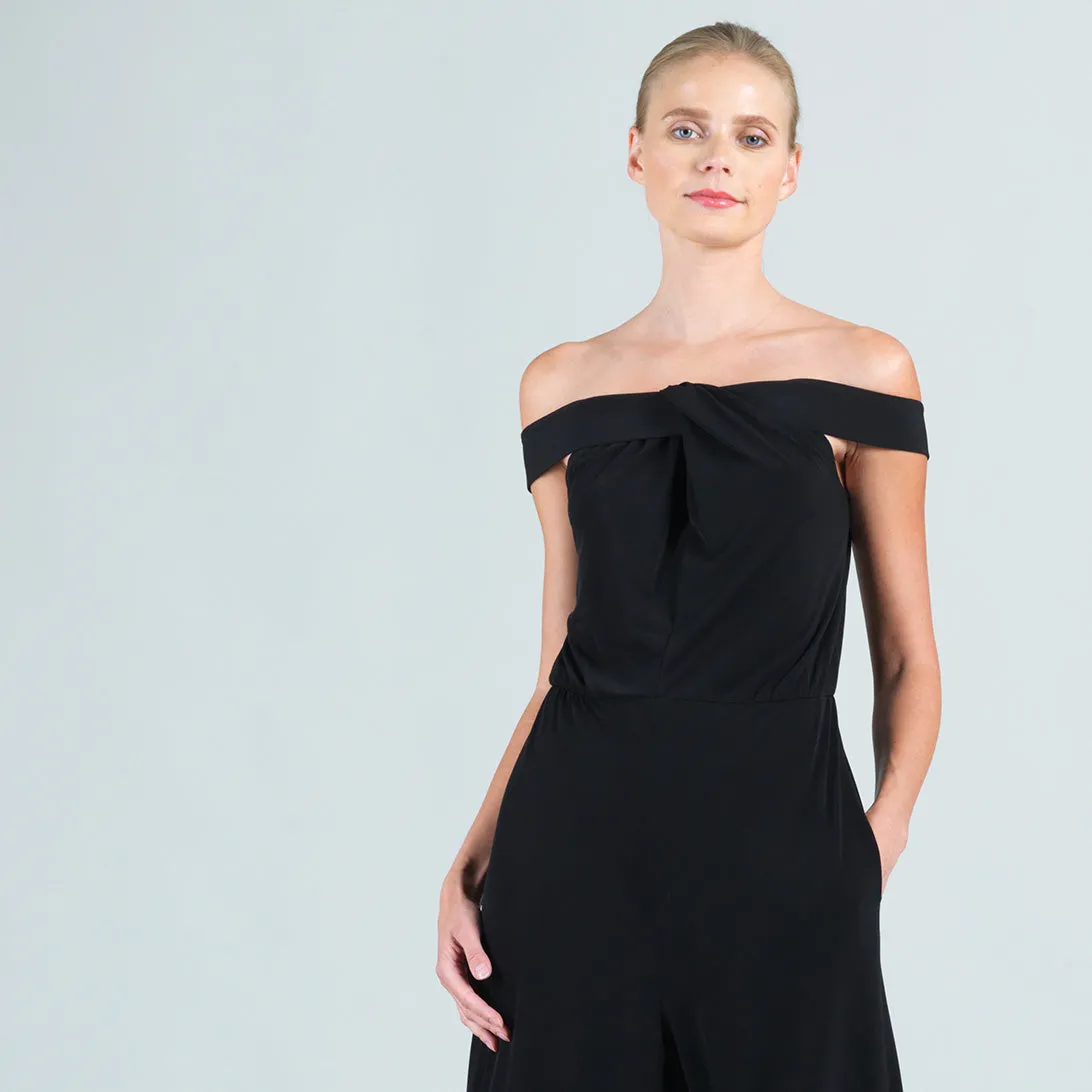 Grecian Halter Pocket Jumpsuit - Black - Final Sale!