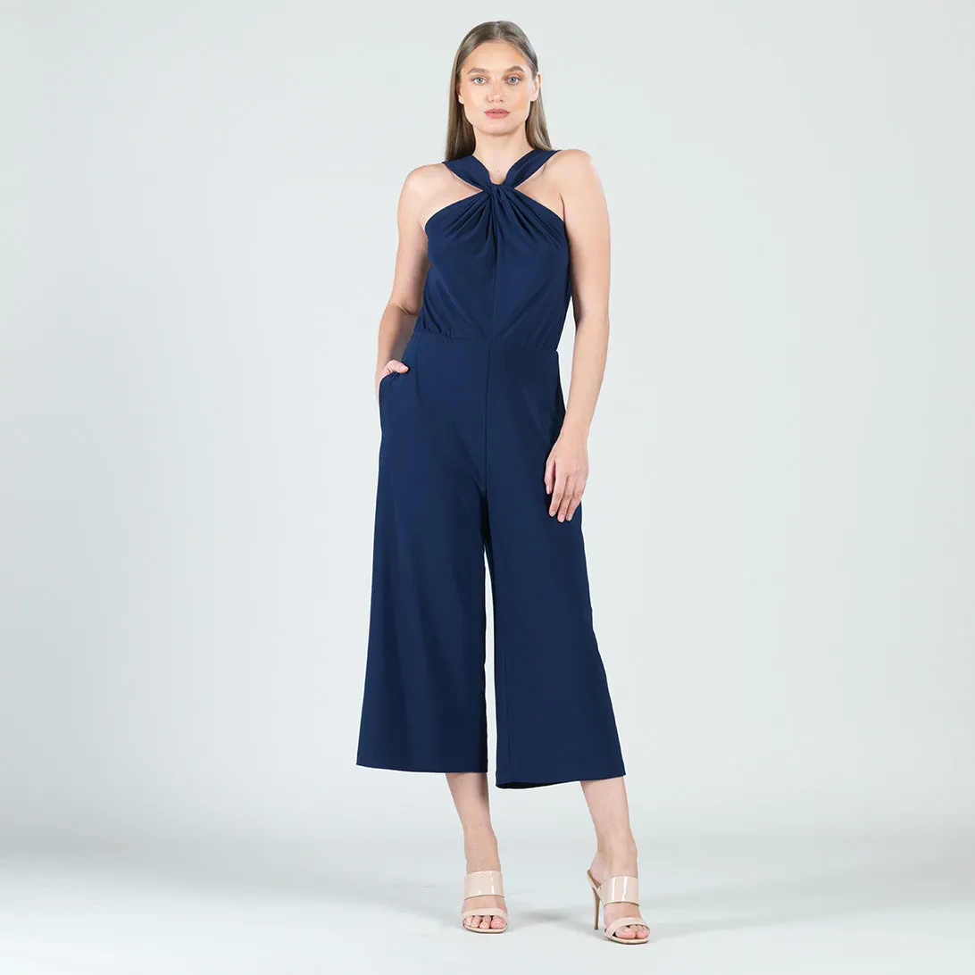 Grecian Halter Pocket Jumpsuit - Navy - Final Sale!