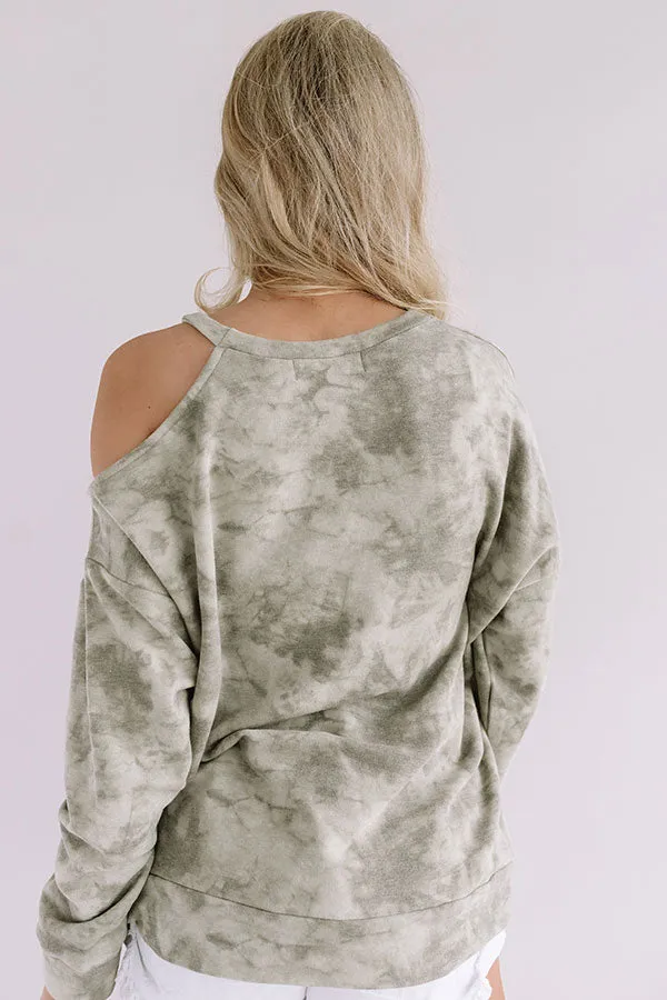 Happiness In Sight Tie Dye Sweatshirt In Pear