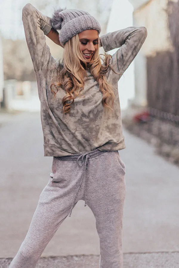 Happiness In Sight Tie Dye Sweatshirt In Pear