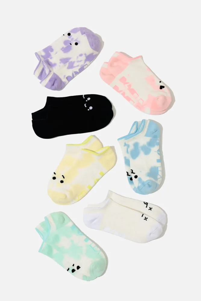 Happy Cry Face Low Rise Socks - Black