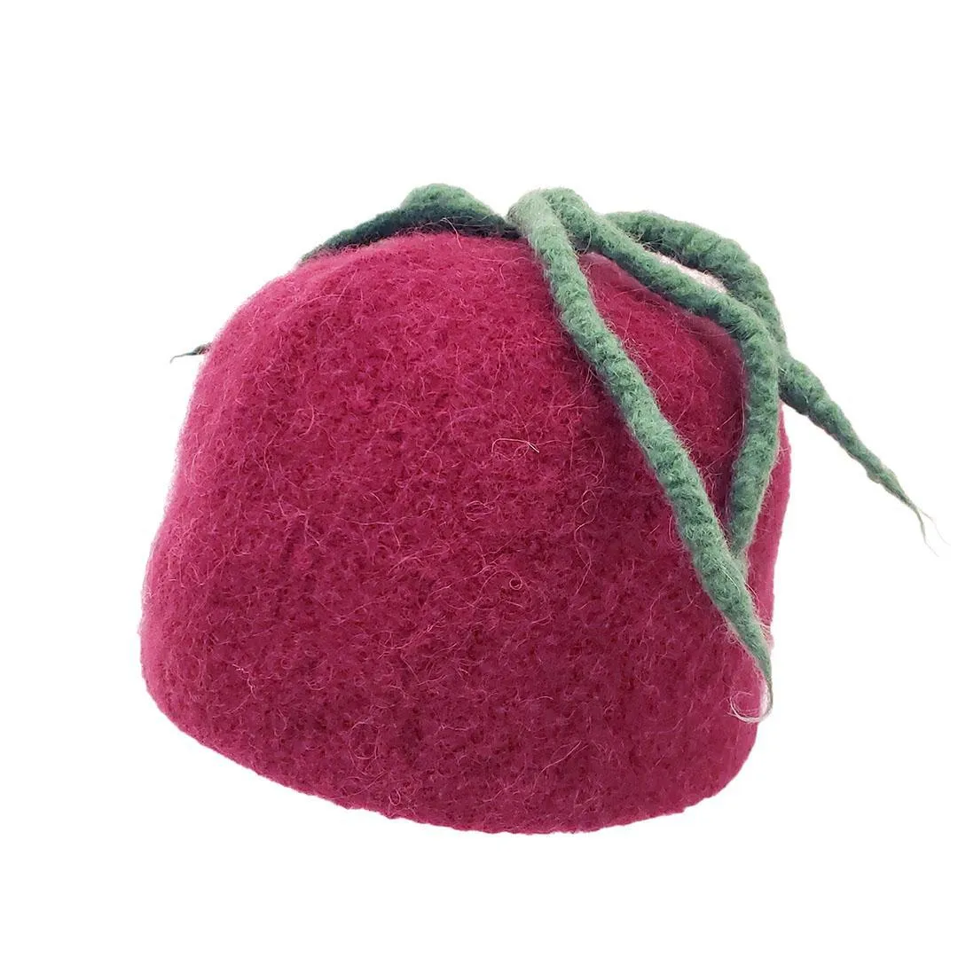 Hat - Beet Felted Wool Cap (Assorted Sizes) by Snooter-doots