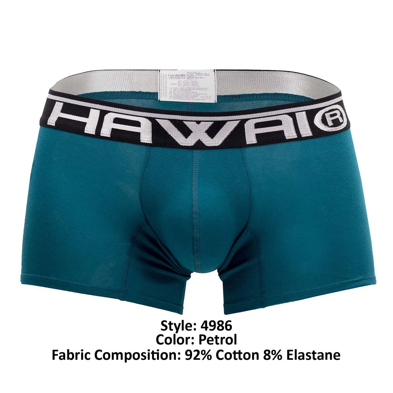 HAWAI 4986 Solid Athletic Trunks Color Petrol