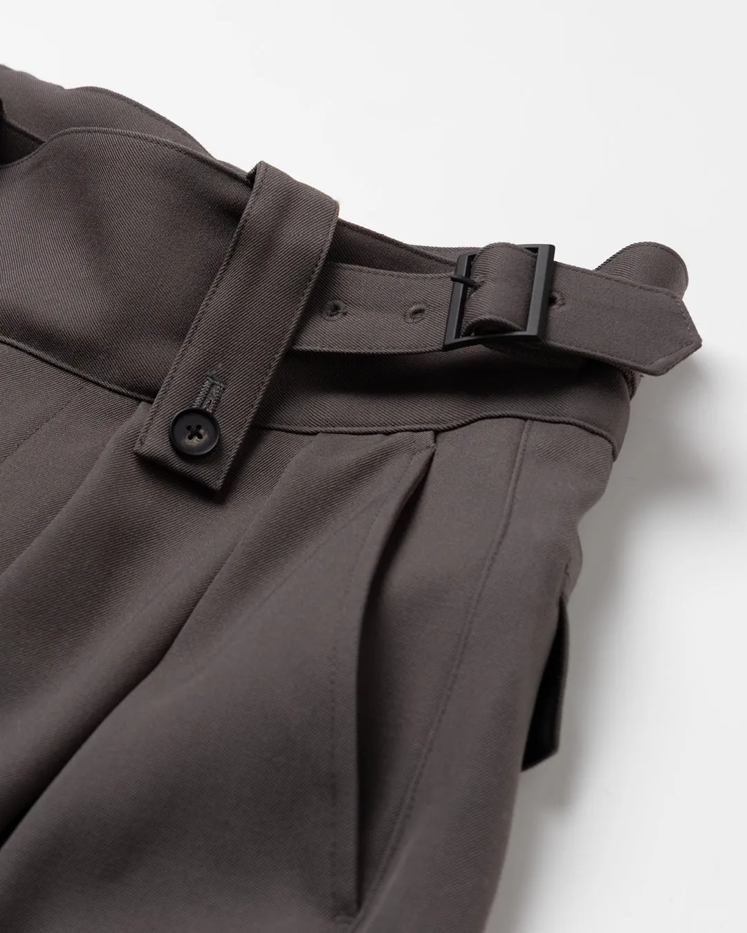 HEAVY WOOL GABARDINE GURKHA CARGO PANTS .11【GUNMETAL】