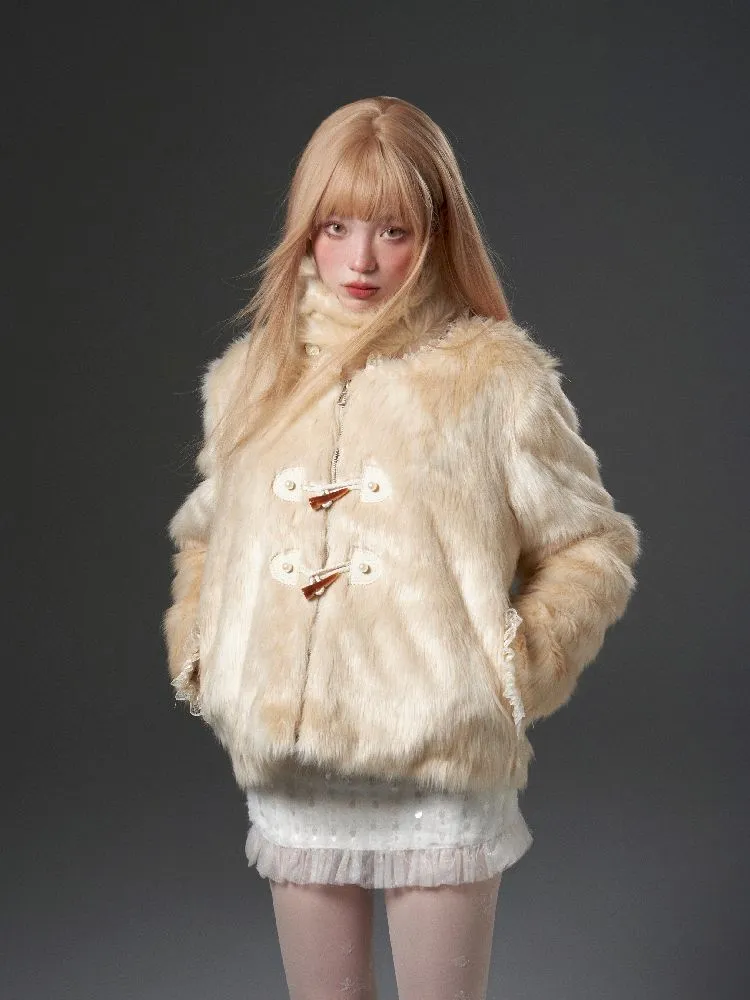 High Collar Detachable Fur Coat【s0000005333】