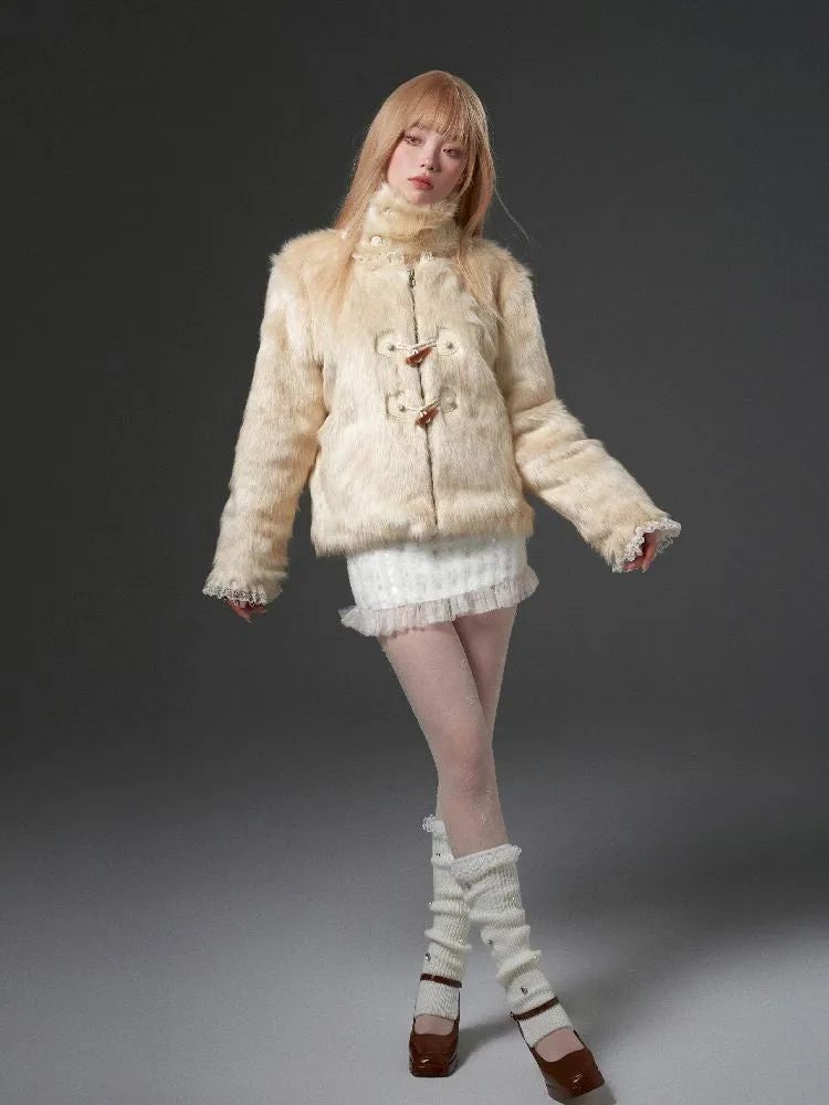 High Collar Detachable Fur Coat【s0000005333】