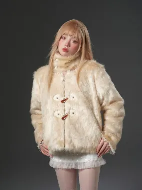 High Collar Detachable Fur Coat【s0000005333】