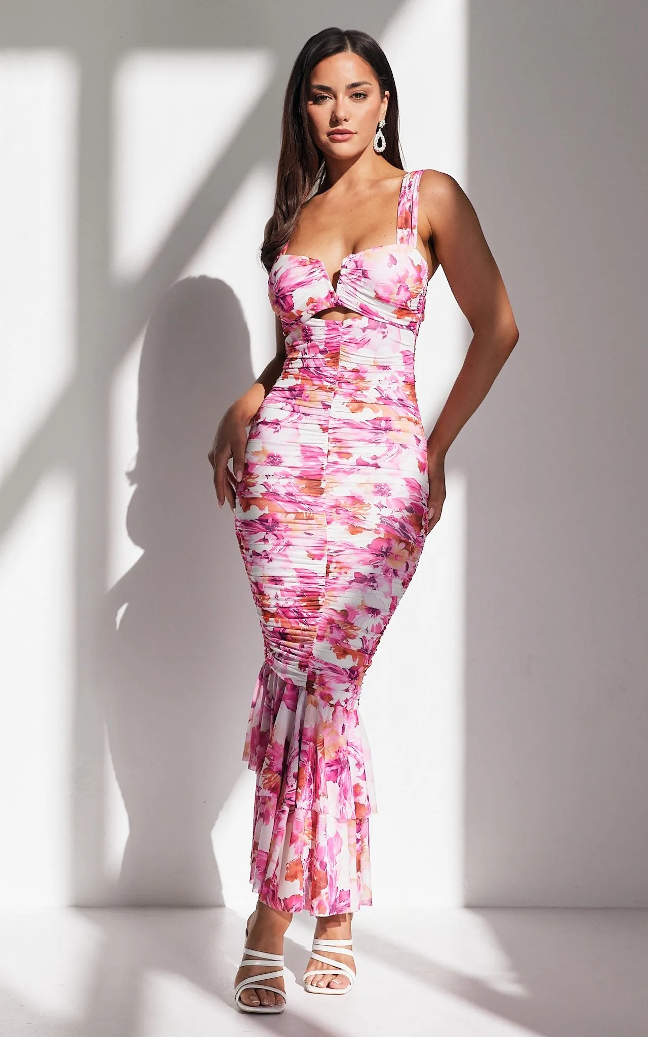 Highland Mesh Maxi Dress - Pink Floral