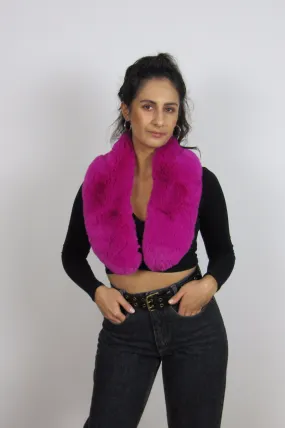 Hot Pink Faux Fur Collar