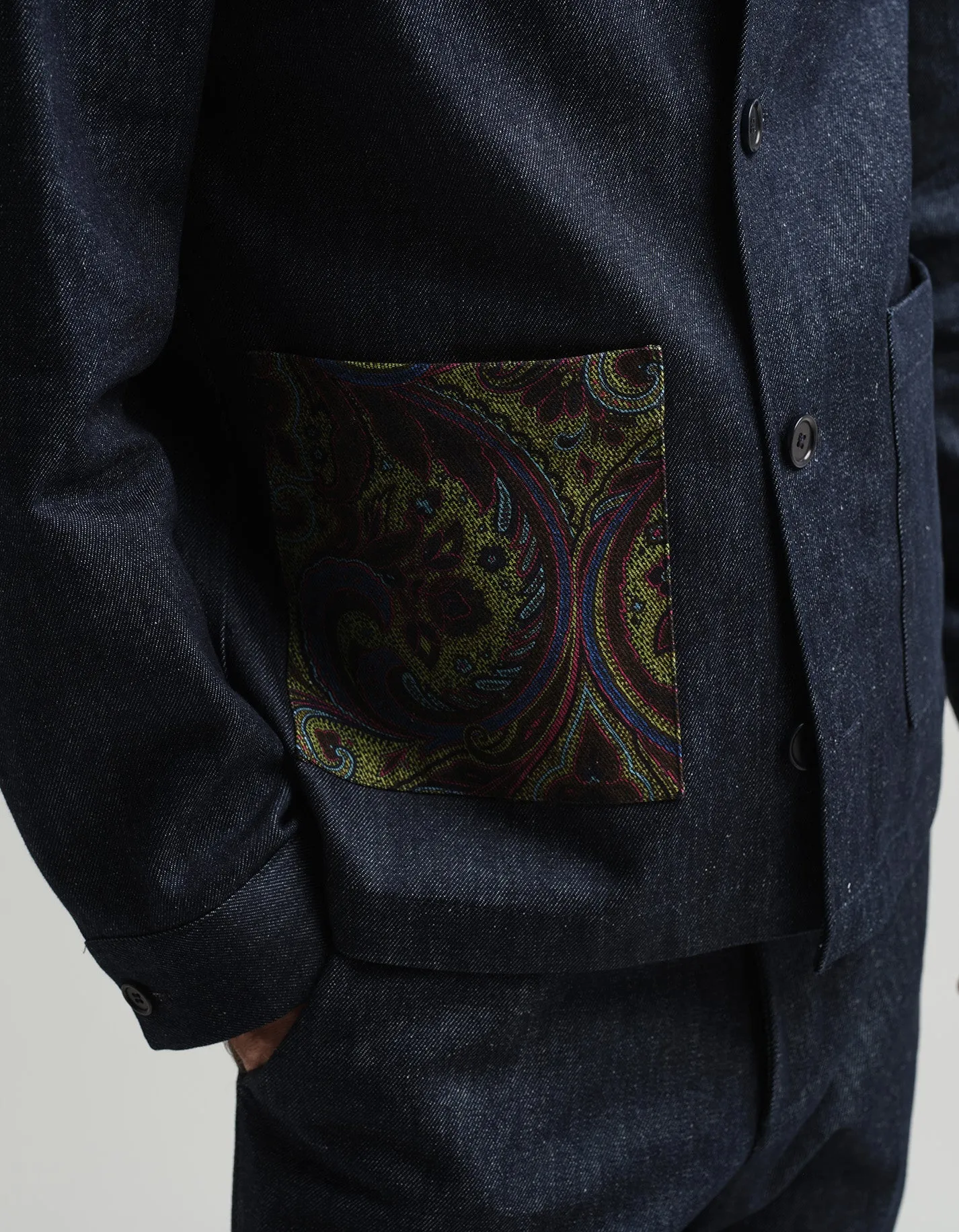 Indigo Denim & Paisley Shacket GOLD COLLECTION