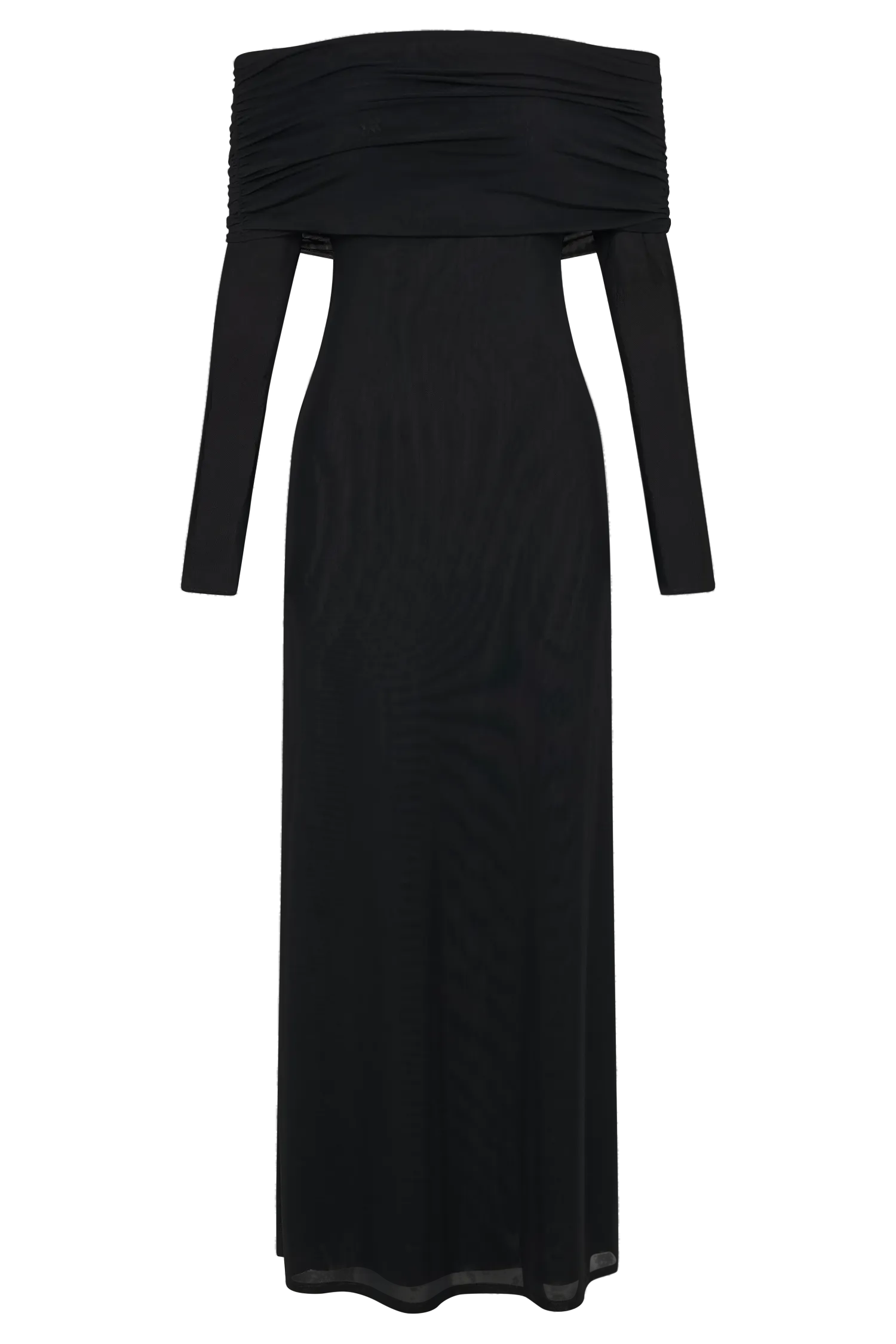 Josie Off Shoulder Mesh Maxi Dress - Black