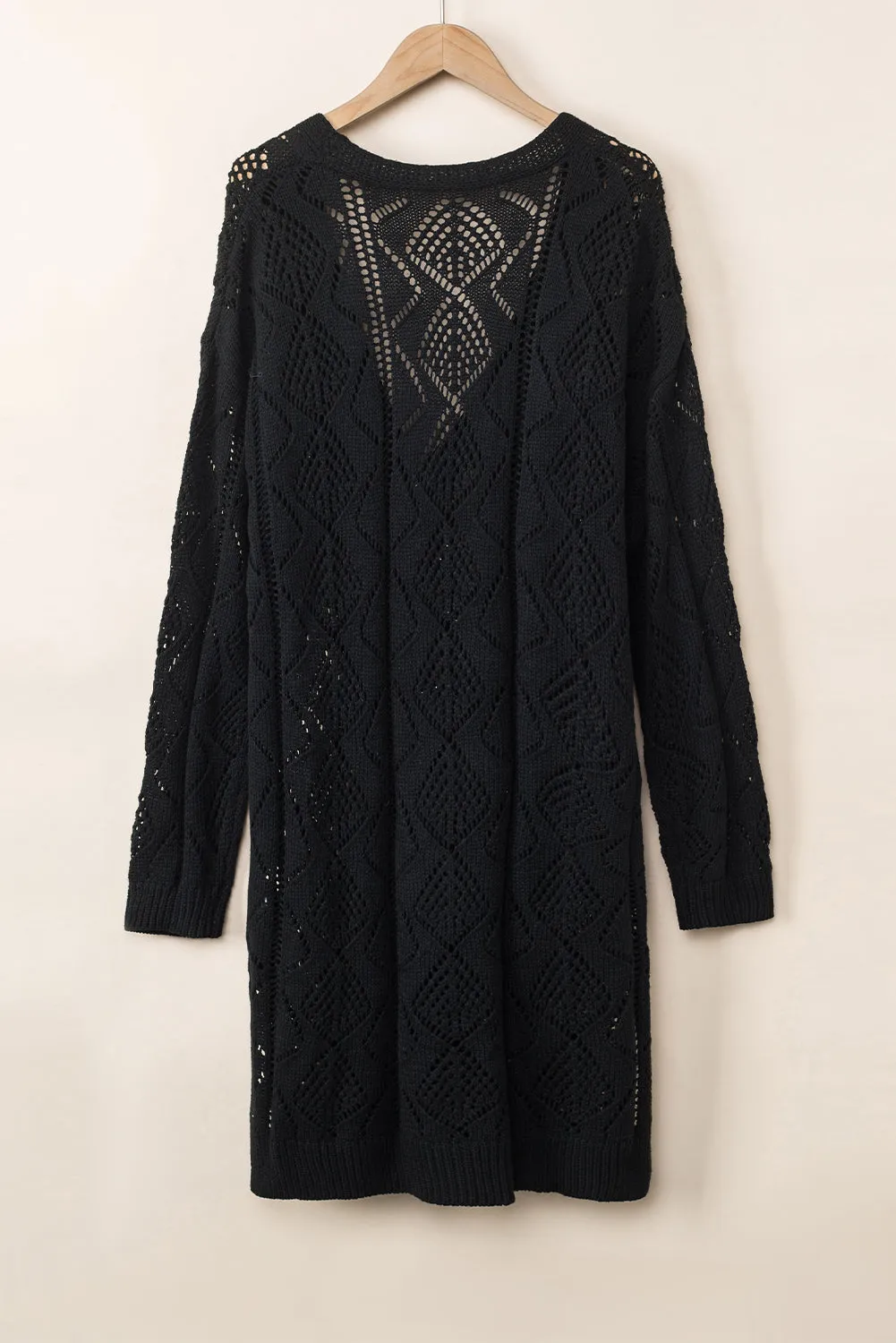 Khaki Hollow-out Openwork Knit Cardigan - 5 colors