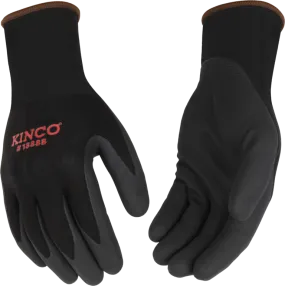 Kinco 1888B 15-Gauge Nylon-Spandex Blend Knit Shell Breathable Black Micro-Foam Nitrile Coated Palm Elastic Knit Wrist Glove (One Dozen)