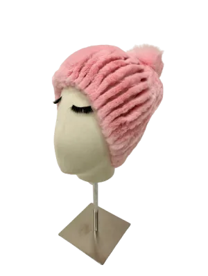 KNITTED LAPIN BEANIE ROSA