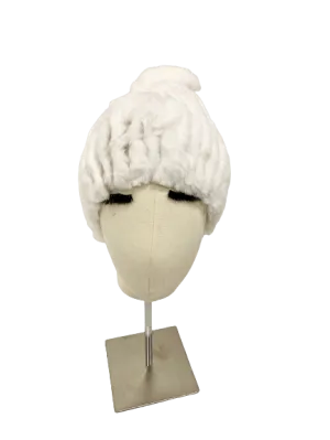 KNITTED LAPIN BEANIE WHITE