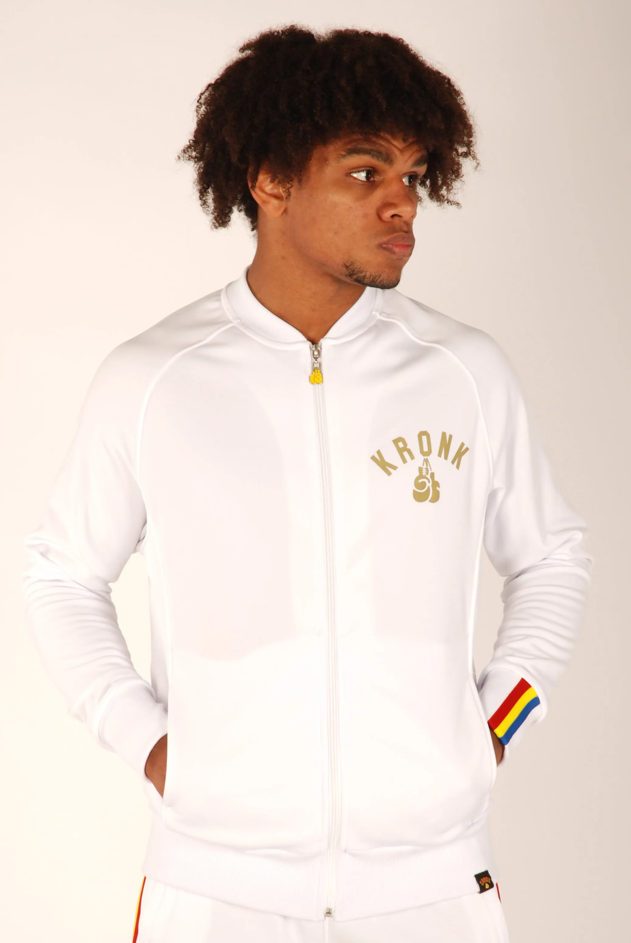 KRONK Olympic Full Zip Track Top White