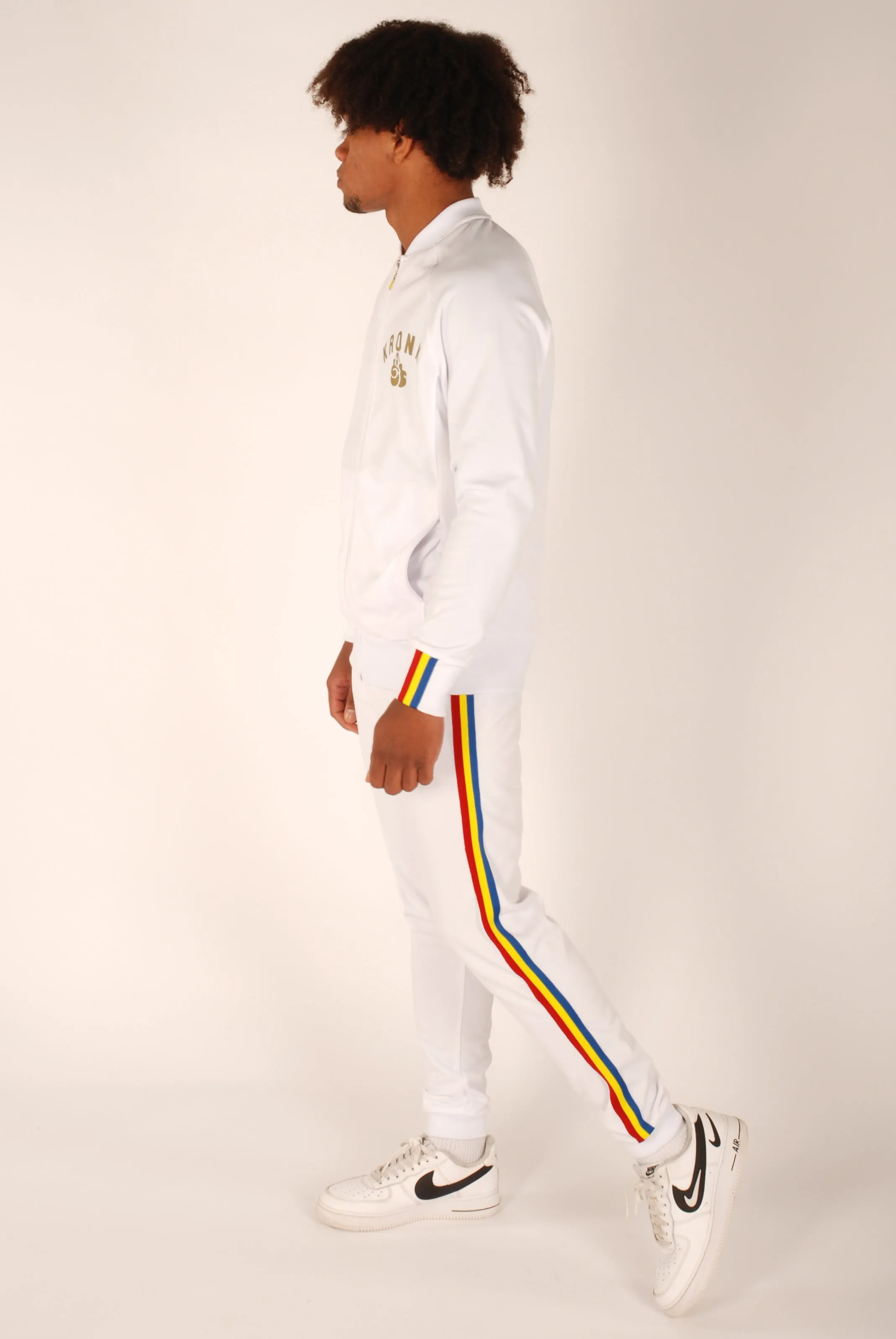 KRONK Olympic Full Zip Track Top White