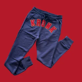 KRONK WAR Towelling Applique Joggers Athletic Fit Navy