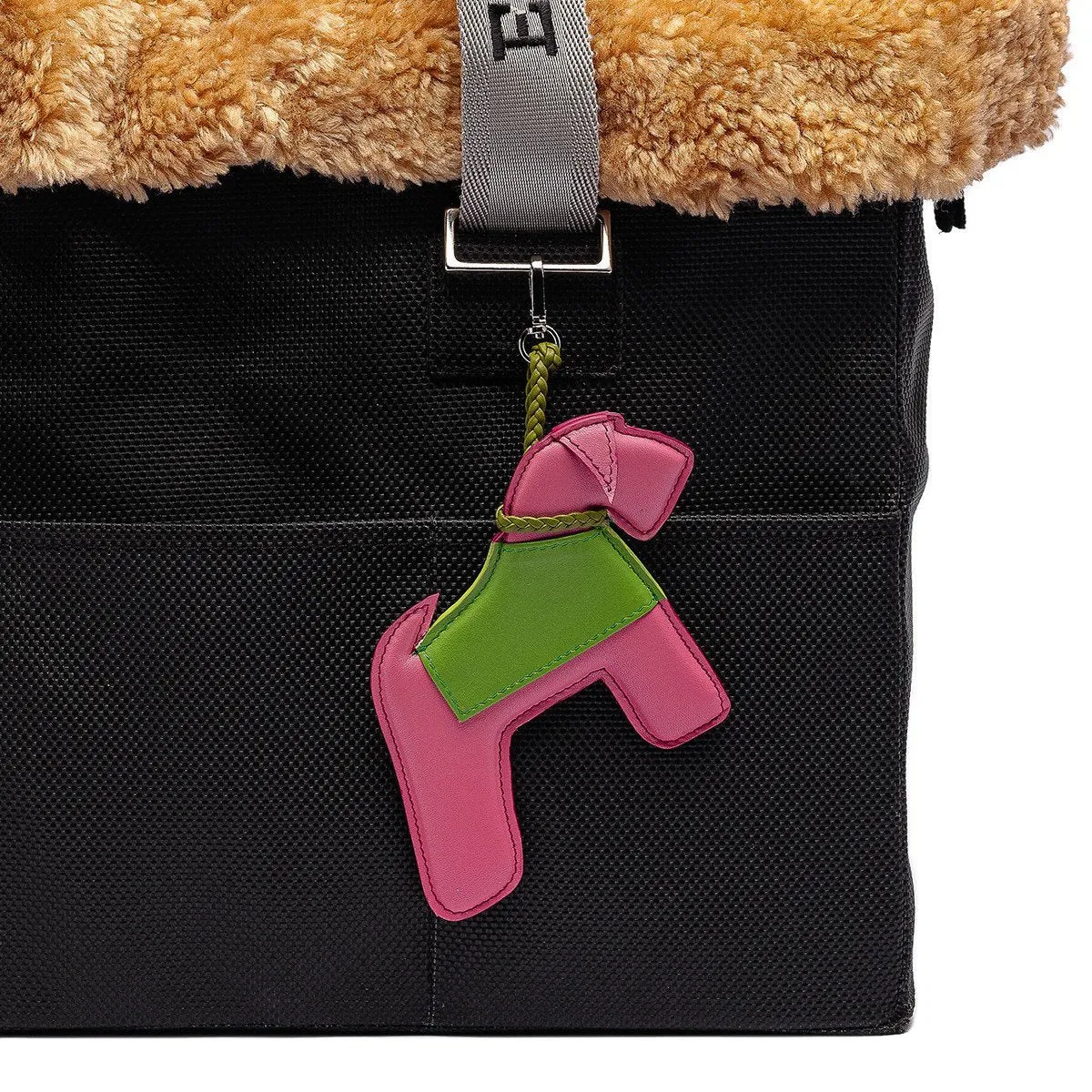 Leather Charms Dog Carrier Pink/Green