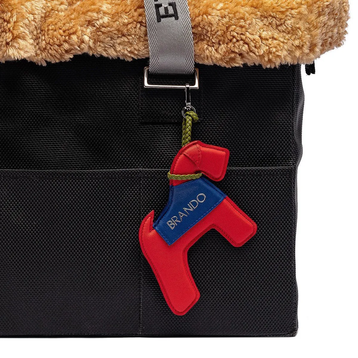 Leather Charms Dog Carrier Red/Blue