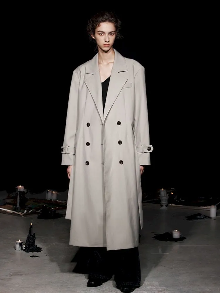 Long double-breasted trench coat【s0000005482】