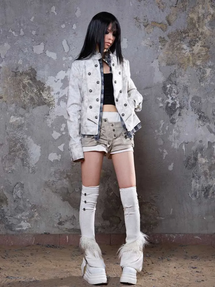 Low waist shorts and punk leg warmers【s0000010046】