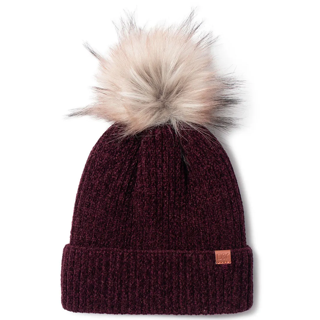 Luxury Chenille Beanie for Women with Plush Lining