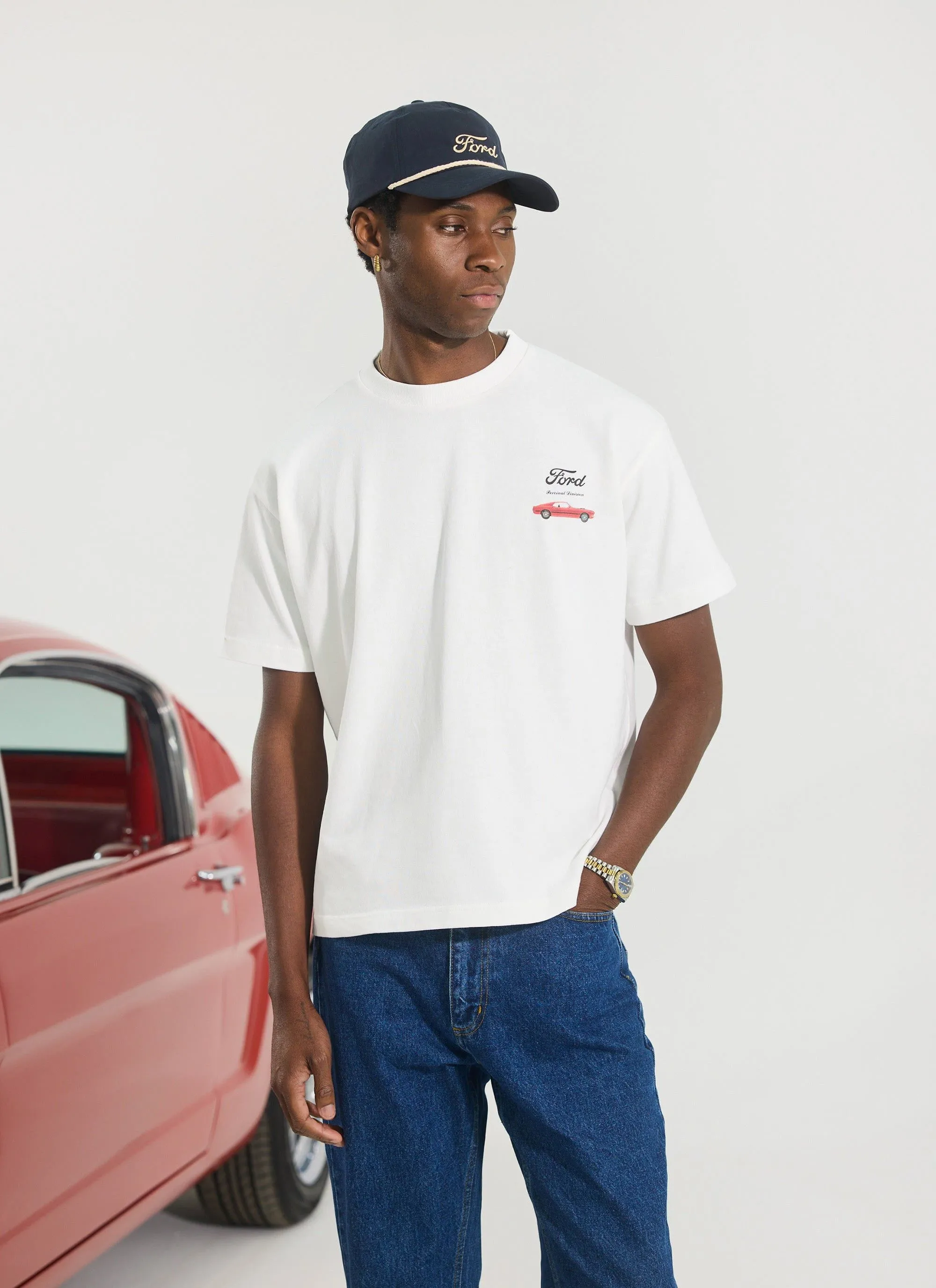 Mach 1 295 '69 Mustang Oversized T Shirt | Percival x Ford | White