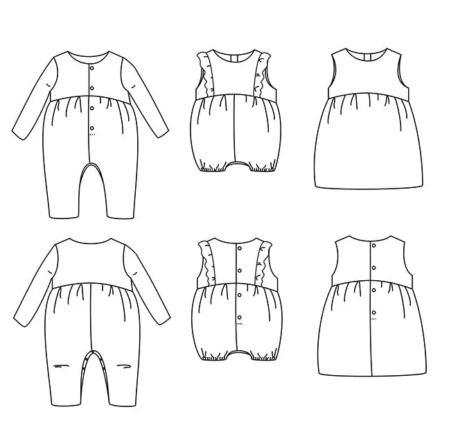 MADRID Jumpsuit/Playsuit - Unisex 6m-4Y - Paper Sewing Pattern