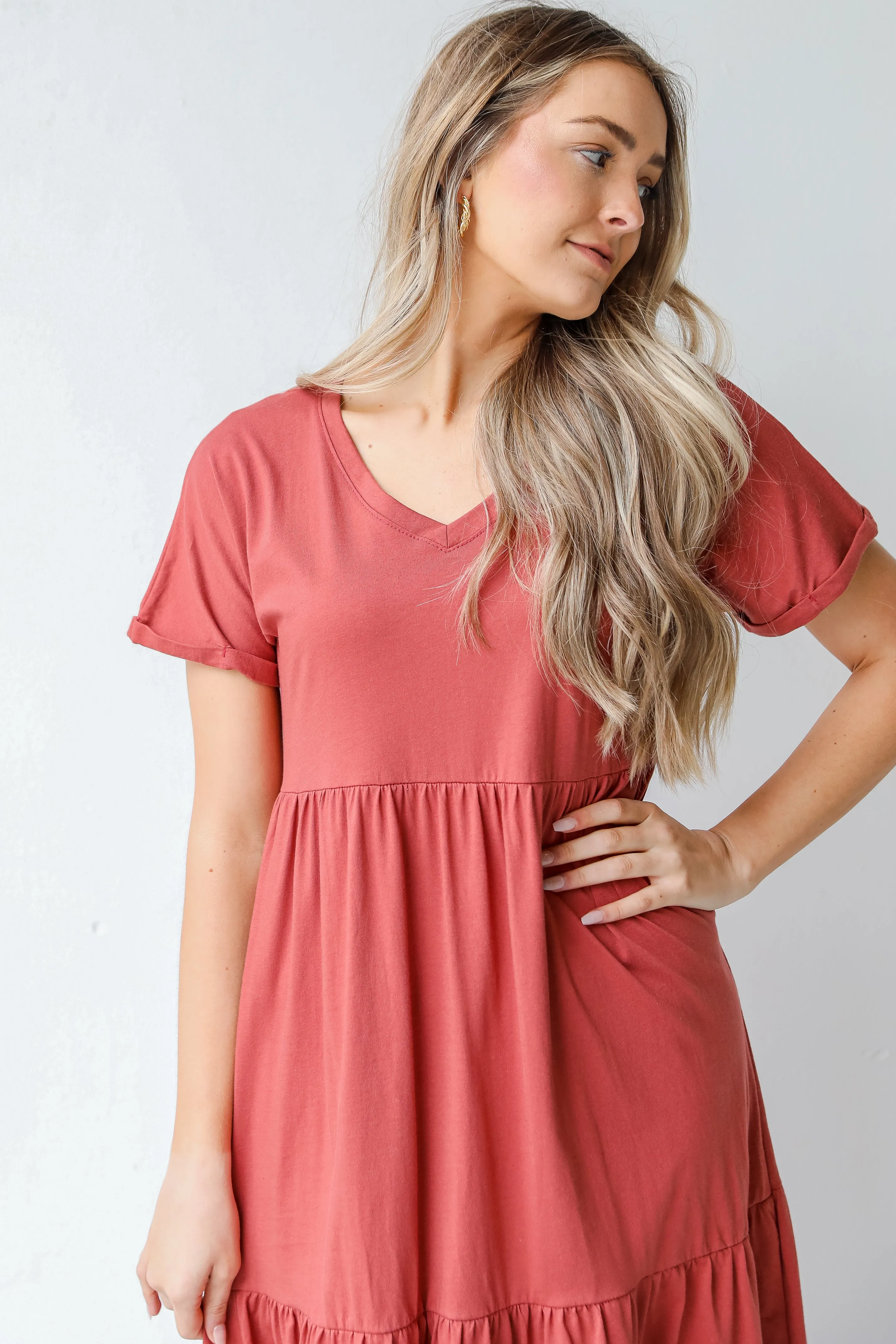 Make The Call Tiered Midi Dress