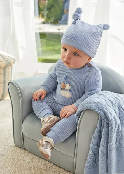 Mayoral Boys 3 Piece Jogger L/S Top & Beanie 2626 Cielo