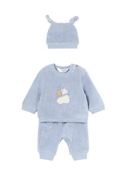 Mayoral Boys 3 Piece Jogger L/S Top & Beanie 2626 Cielo