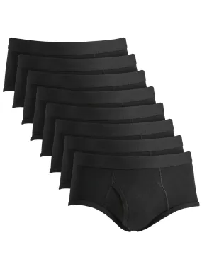 Men's 8 Pack Plain Briefs Set,Black