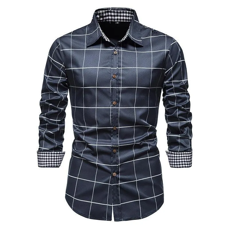 Men's Printed Shirt Over Shirt Cardigan Long