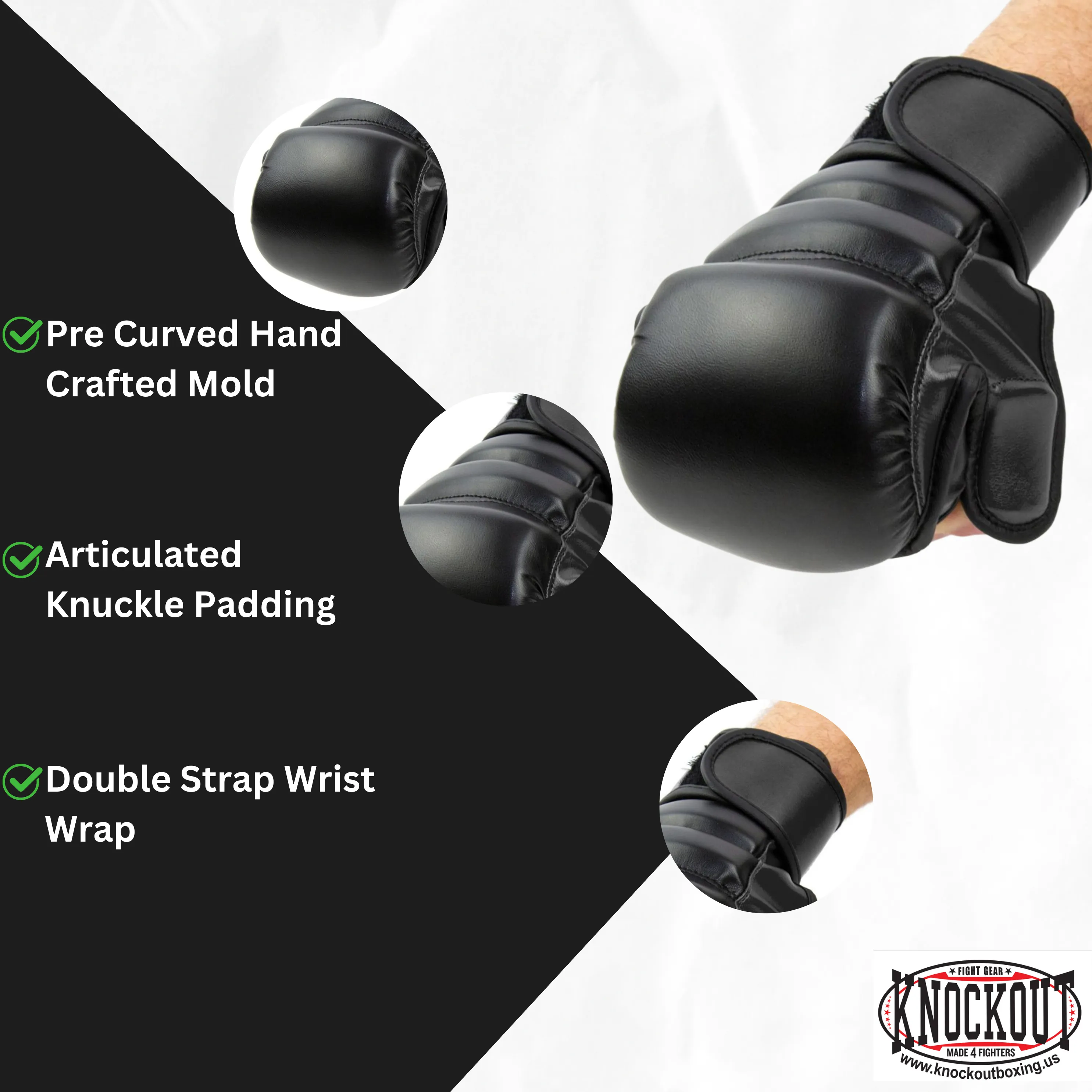 MMA Gloves, Hybrid Open Palm Shooter fighting MMA gloves Men Women, Double Wrap Wrist Support, Cage Fighting Combat Sports, Muay Thai, Punching Bag kickboxing gloves