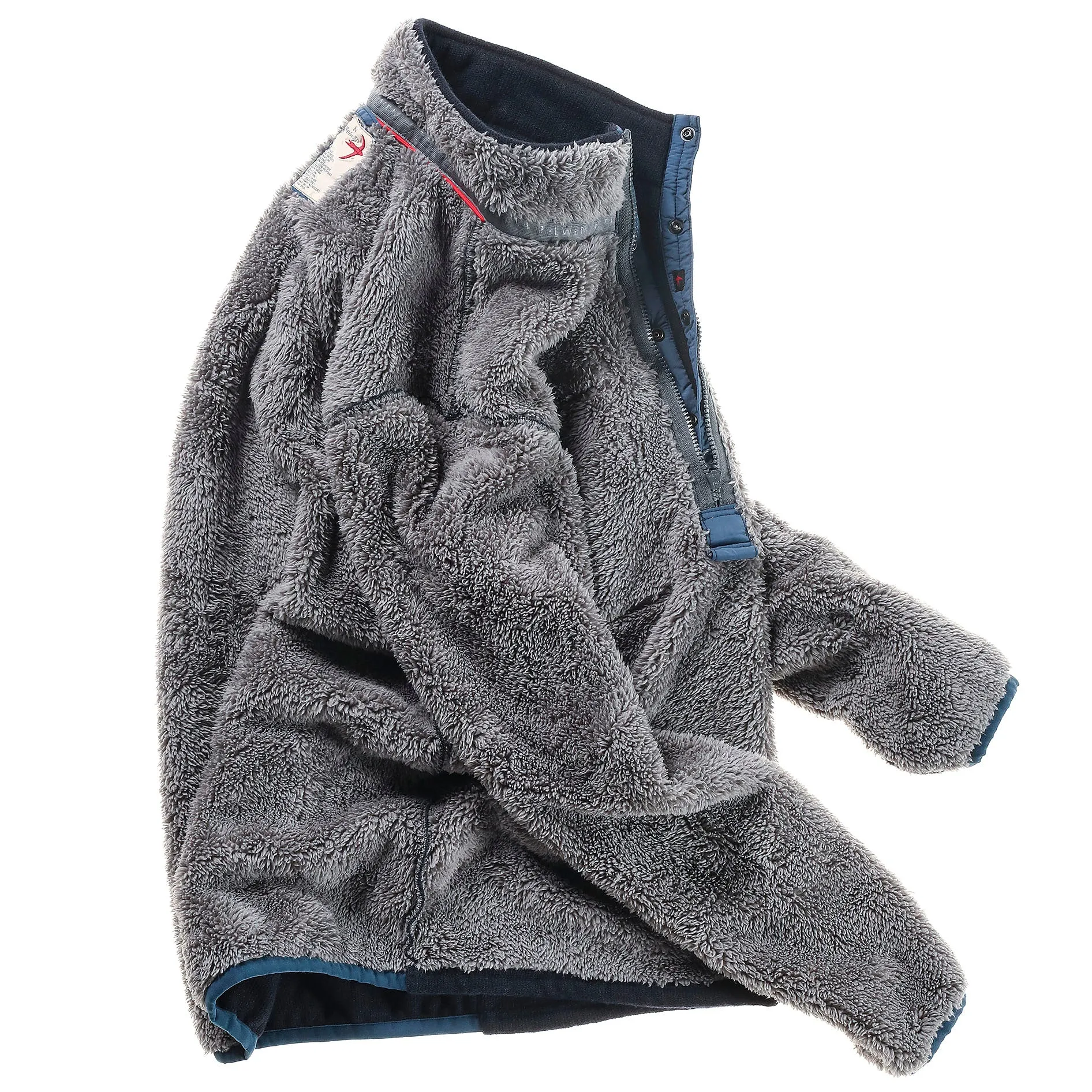 Navy Wool Shag Popover by Relwen