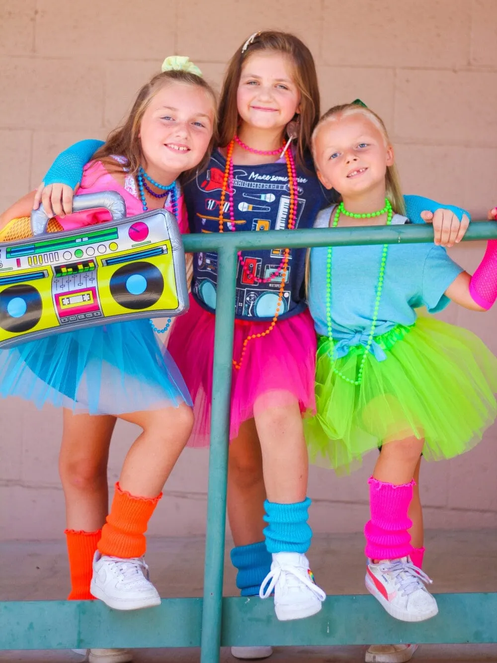 Neon Hot Pink 80's Costume Tutu & Accessories for Kids