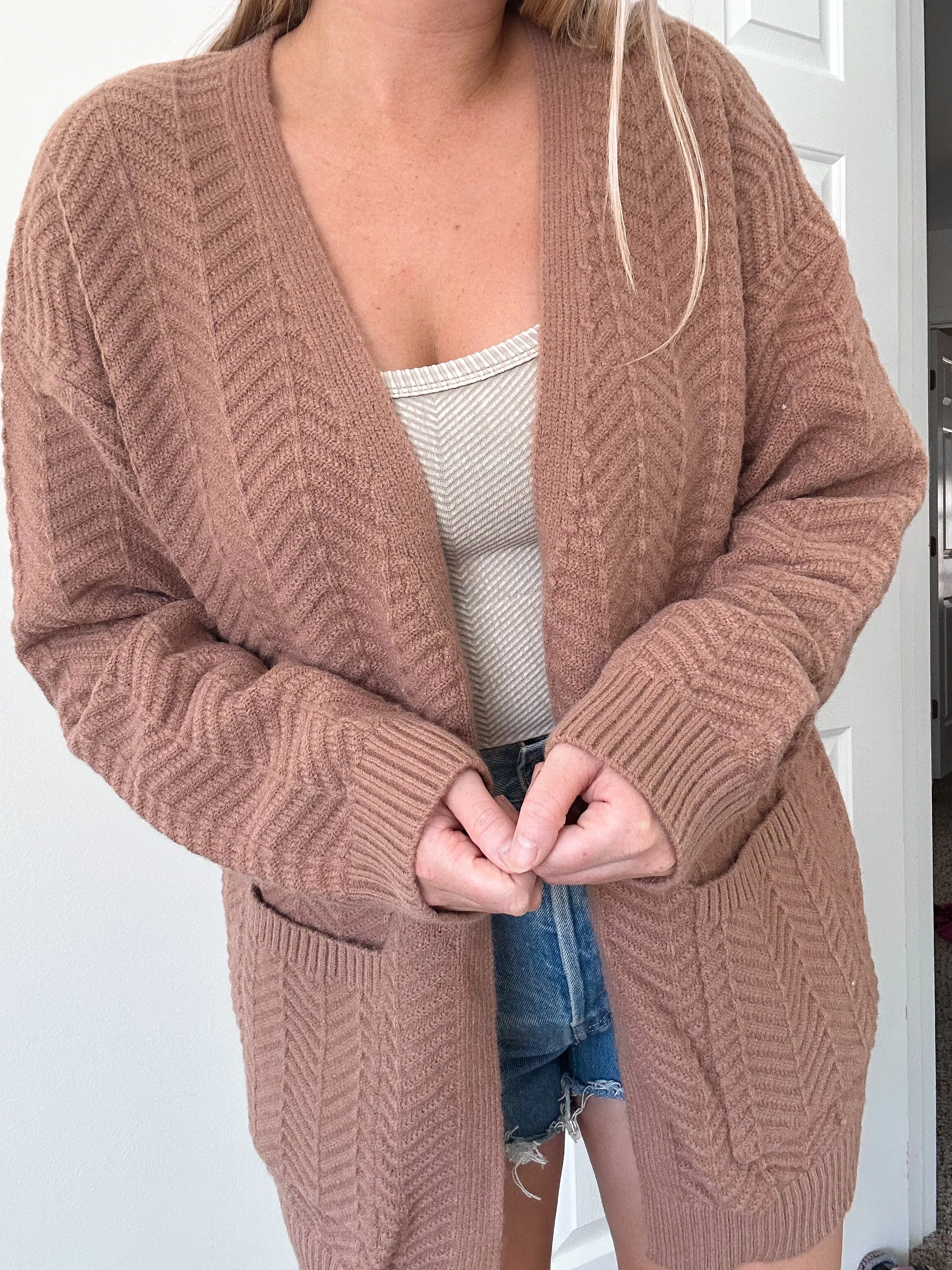 Neutral Chevron Cardigan