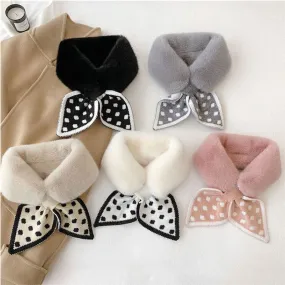 New Korean plush scarf with fur collar