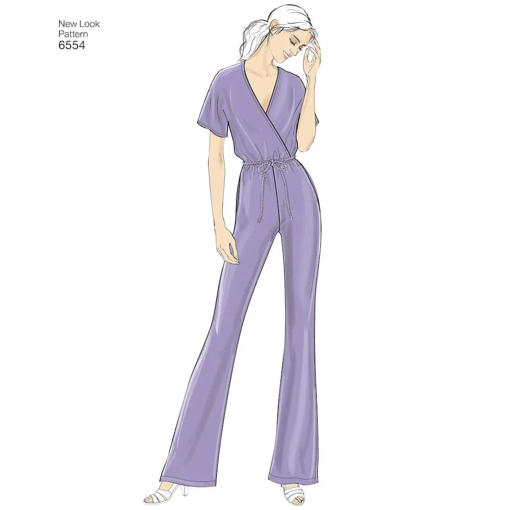 Newlook Pattern 6554 Women's Knit Jumpsuit and Dresses