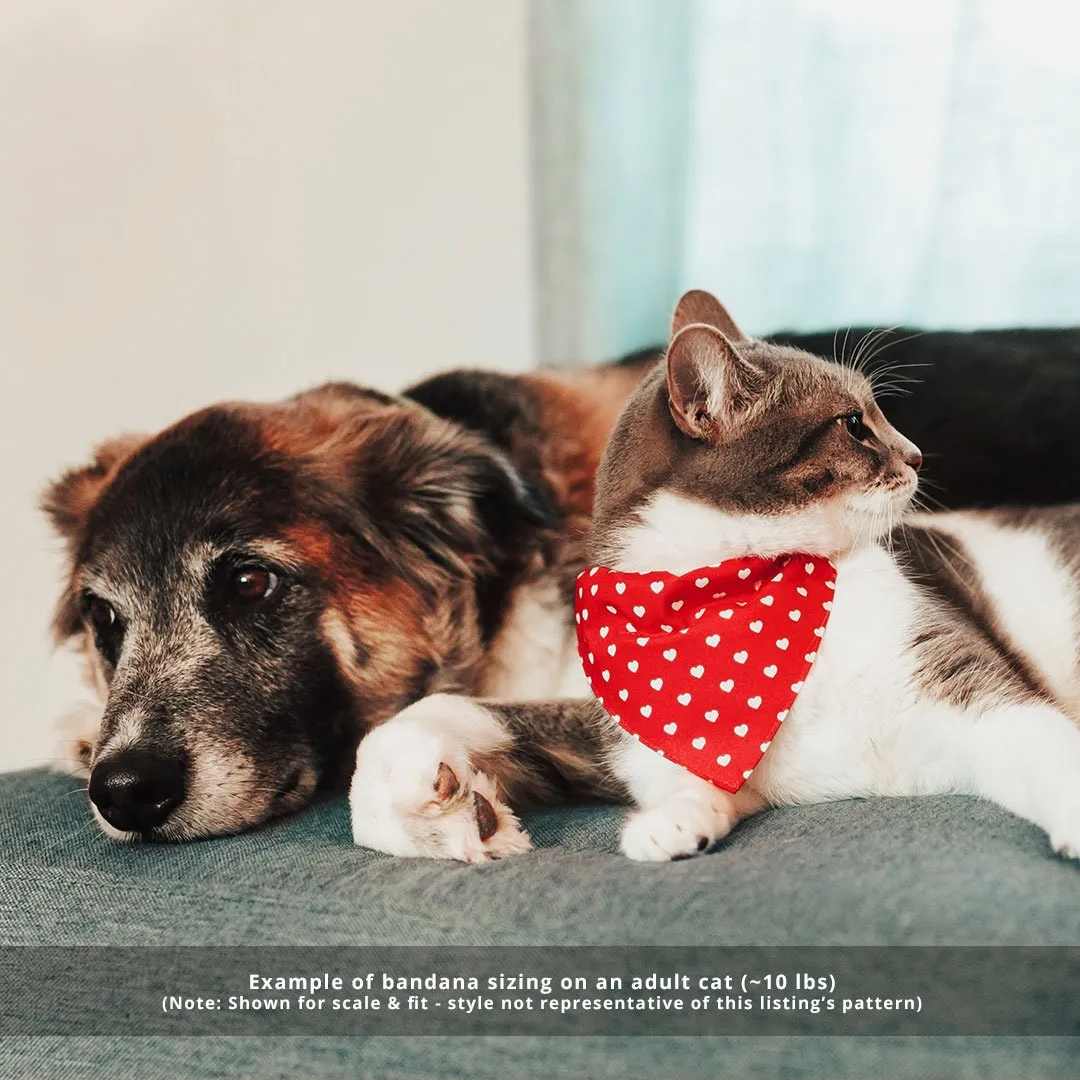 Pet Bandana - "Christmas Treats - Blue" - Holiday Gingerbread Bandana for Cat   Small Dog / Slide-on Bandana / Over-the-Collar (One Size)