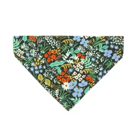 Pet Bandana - "Meadow" - Rifle Paper Co® Dark Green Floral Bandana for Cat   Small Dog / Slide-on Bandana / Over-the-Collar (One Size)