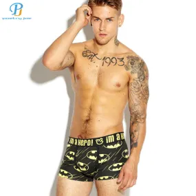 PINK HEROES Men Underwear Boxers Fashion Cartoon Printed Cotton Men Boxer Shorts Underwear Men Boxer Shorts Brand Cueca Panties