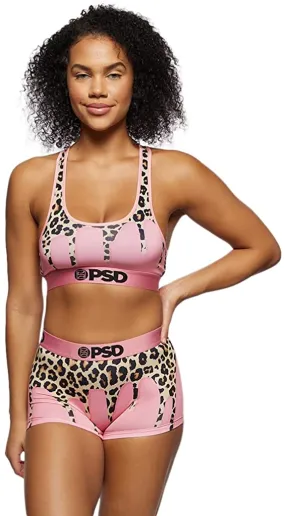 PSD Women's Sports Bra with Stretch Fabric - Multi/Sr Cheetah Drip Sb