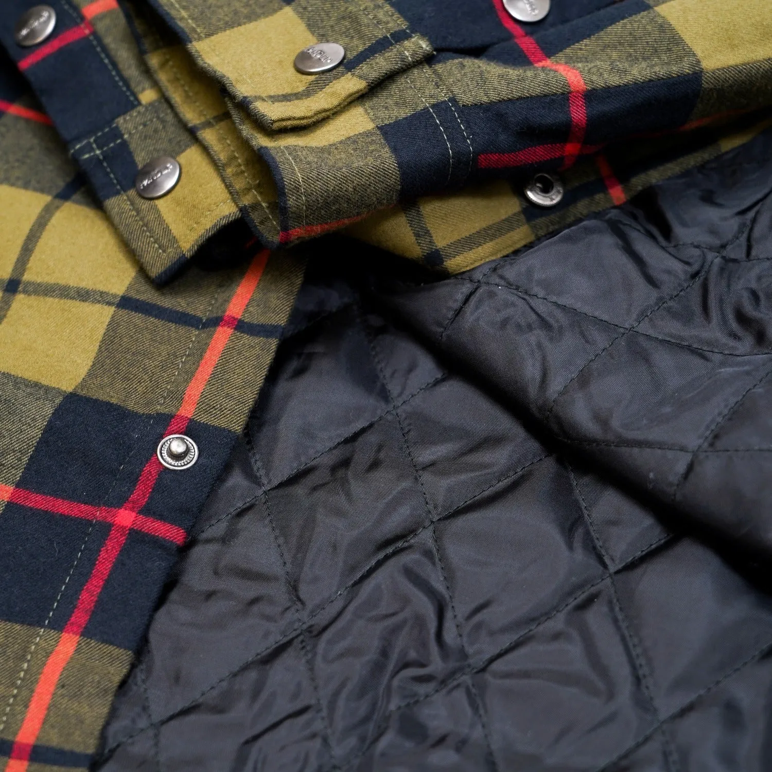 Quilted Shacket - Olive Flannel