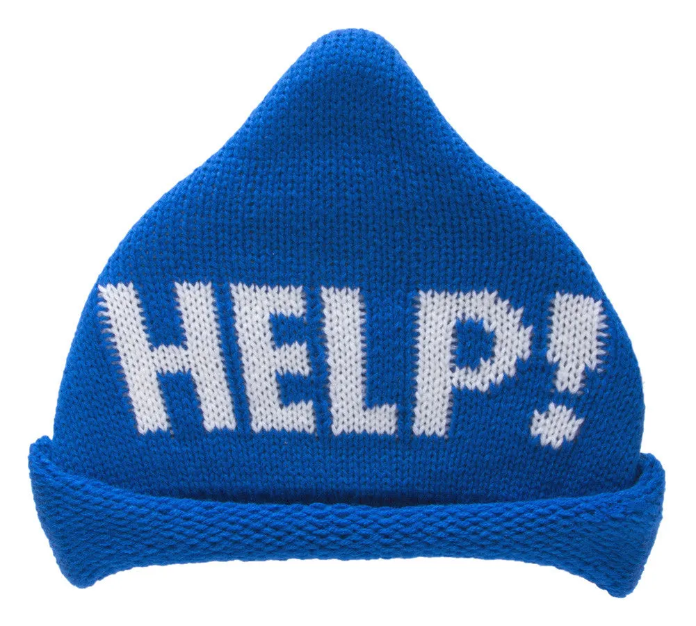 "Help!" Knitted Triangle Beanie